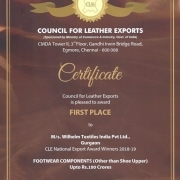 Wilhelm Textil Indien mit CLE Export Preis ausgezeichnet